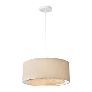 Suspension lin et bambou beige 35cm