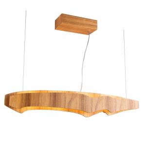 Suspension Linéaire à LED Placage de bois naturel, acryliqu…