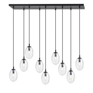 Suspension linéaire avec 9 sphères en verre transparent 100…