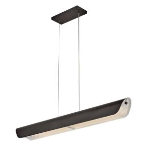 Suspension Linéaire LED	Acier, Verre Nervuré