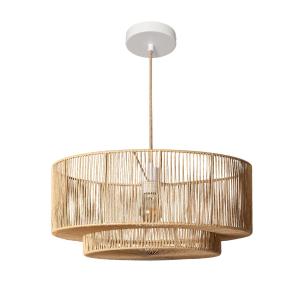 Suspension luminaire effet rotin naturel