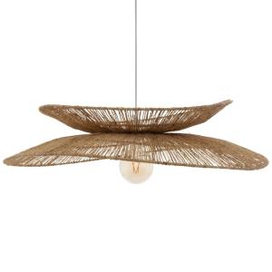 Suspension luminaire en jute jute/métal beige 69.5x9 cm