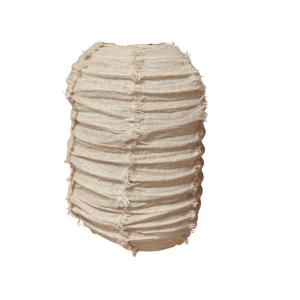 Suspension luminaire lanterne en lin beige 30X50cm