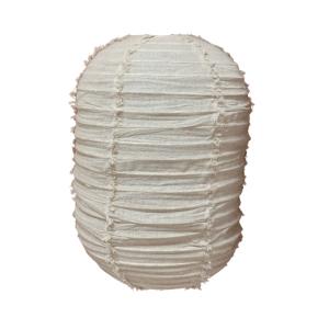 Suspension luminaire lanterne en lin beige 45X70cm