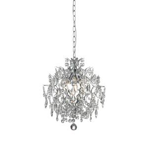 Suspension lustre 3xE14 chrome et transparent