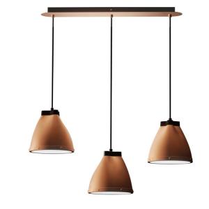 Suspension métal 3 lumières l58cm cuivre