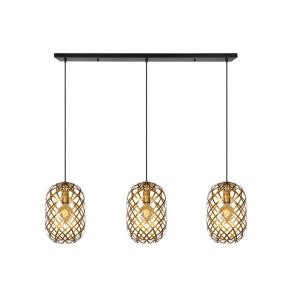 Suspension métal 3 lumières laiton 110 cm