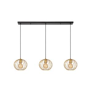 Suspension métal 3 lumières laiton 130 cm