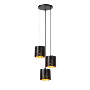 Suspension métal 3 lumières Noir 45 cm