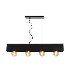 Suspension métal 4 lumières noir