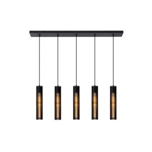 Suspension métal 5 lumières l100cm noir