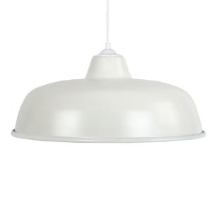 Suspension métal blanc abat-jour blanc ivoire
