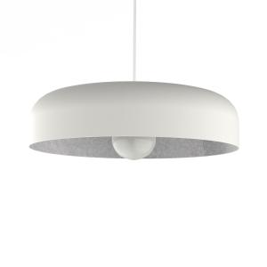 Suspension métal blanc mat et feuille argent interne 40cm