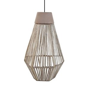 Suspension  métal,bois H80cm naturel;Abat-jour: naturel