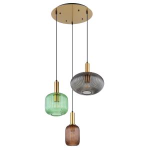 Suspension métal couleur laiton, 130cm