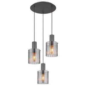 Suspension métal gris foncé, 150cm