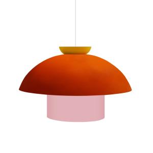 Suspension métal H110cm orange  ;Abat-jour: orange