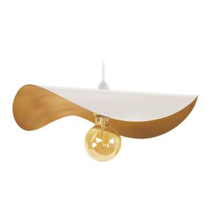 Suspension métal H65cm blanc;Abat-jour: blanc