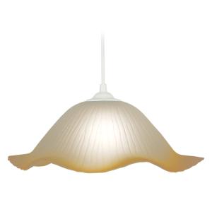 Suspension métal H80cm blanc;Abat-jour:  ambre