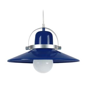 Suspension métal H80cm bleu;Abat-jour: bleu