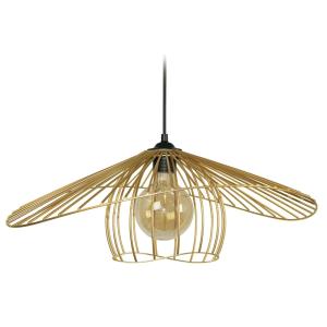 Suspension métal H80cm noir;Abat-jour: doré