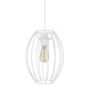 Suspension métal H85cm noir;Abat-jour:  blanc