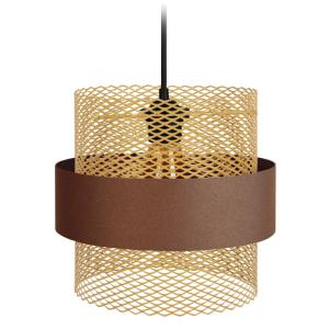 Suspension métal H85cm noir;Abat-jour: marron,or