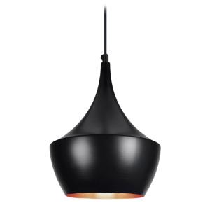 Suspension métal H88cm noir;Abat-jour: noir ,cuivre