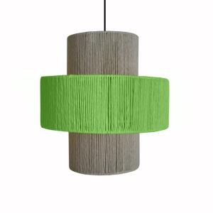 Suspension métal H90cm noir;Abat-jour: vert