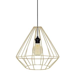 Suspension métal H96cm noir;Abat-jour:  doré