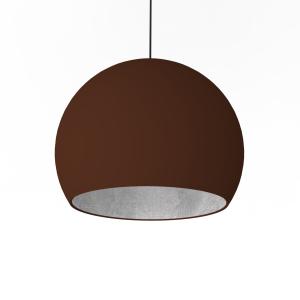 Suspension métal marron corten et feuille argent interne 40…