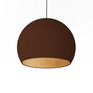 Suspension métal marron corten et feuille d'or interne 40cm