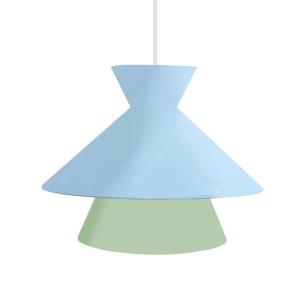 Suspension métal multicolor abat-jour métal bleu