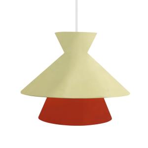 Suspension métal multicolore abat-jour beige