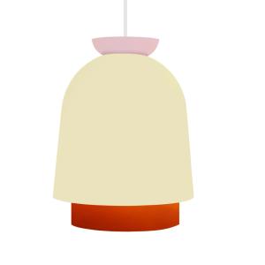 Suspension métal multicore abat-jour beige