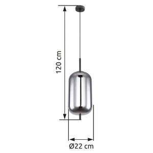 Suspension métal noir, 120cm
