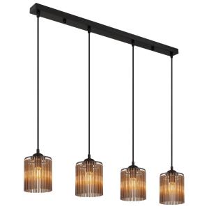 Suspension métal noir mat, 133cm