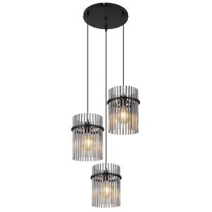 Suspension métal noir mat, 3x E27