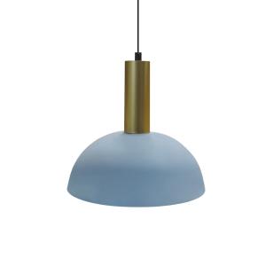 Suspension métal or Abat-jour bleu