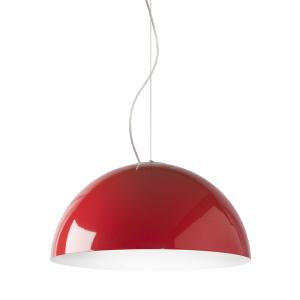 Suspension métal rouge brillant et blanc 60cm