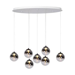Suspension Monza 7 ovale en verre fumé avec LED 2700K dimma…