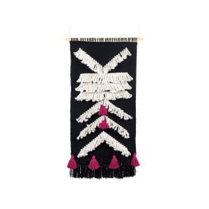 Suspension murale en tissu coton 123 cm noir
