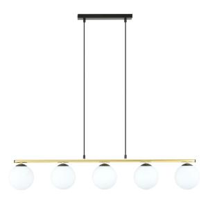 Suspension noire et dorée hauteur réglable 100cm et 5 sphèr…