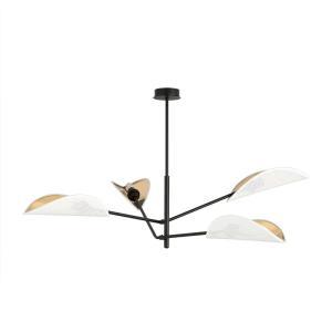 Suspension orientable et 4 abat-jour en tissu blanc