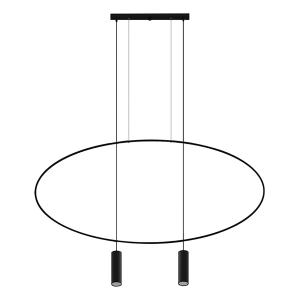 Suspension ovale en métal, noir L: 131cm