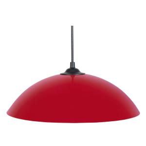 Suspension pendel métal H68cm noir ;Abat-jour: rouge