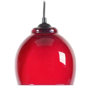Suspension pendel noir abat-jour  verre rouge