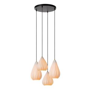 Suspension porcelaine 4 lumières Blanc