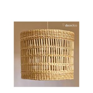 Suspension ronde en jacinthe d'eau tressée