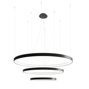 Suspension ronde en métal, noir L: 110cm